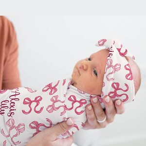 Baby bow swaddle pattern sale