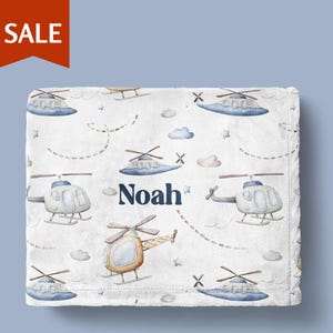Airplane Baby Blanket Baby Blanket Kids Blanket Birthday Gift Helicopter Blanket Toddler Blanket Aviation Nursery Blanket Christmas Gift Boy