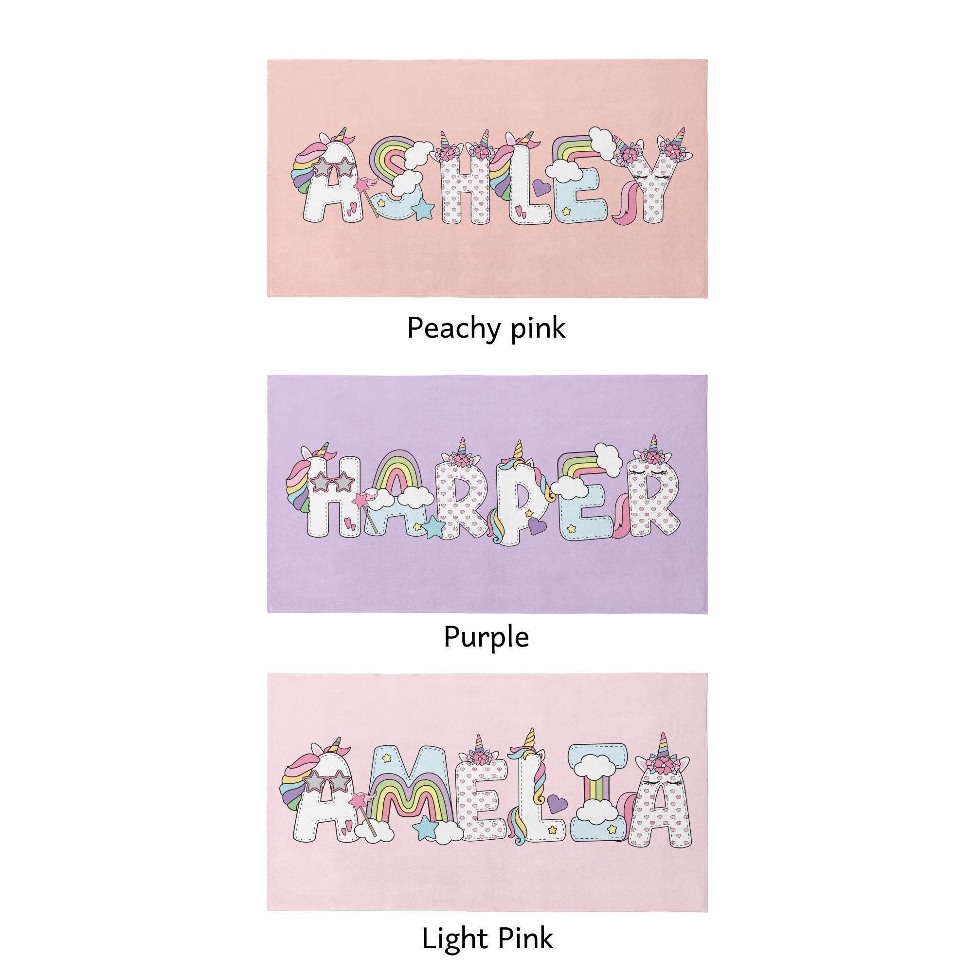 Personalized Unicorn Beach Towel Gift Birthday Party Favor Kid Pool Party Towel Graduation Gift Kid Girl Beach Towel Girl Summer Camp Towel
