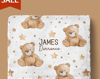 Baby Blanket Personalized Teddy Bear Blanket Teddy Bear Baby Shower Gift Teddy Hospital Receiving Blanket Girl Baby Blanket Boy With Name