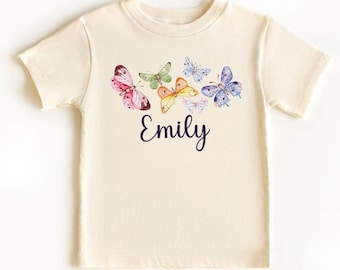 Personalized Butterfly Toddler Shirt: Nature Lover Kid Gift