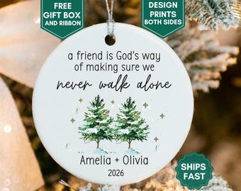 Friend Christmas Ornament Personalized Friend Gift Ornament Best Friend Ornament BFF Bestie Ornament Custom Friend Gift Ornament 2026