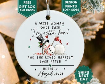 Retired Christmas Ornament Personalized Funny Retirement Christmas Ornament Gifts for Retirement Party Gifts for Coworker Retired Gift