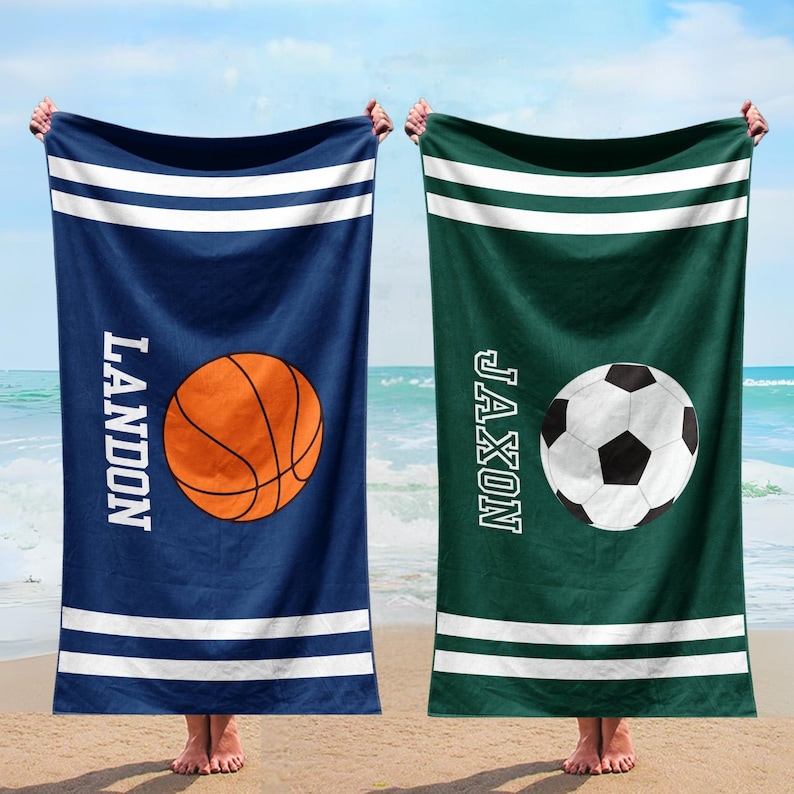 Name Sport Beach Towel Birthday Party Favor Kid Beach Towel With Name