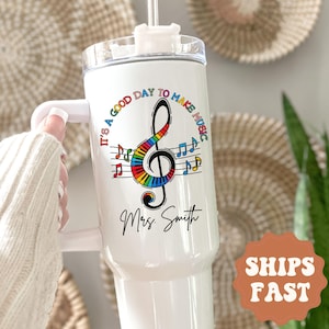 Music Teacher Tumbler Music Teacher 40oz Tumbler with Name Gift for Music Teacher Appreciation Gift Custom Music Teacher Travel Mug