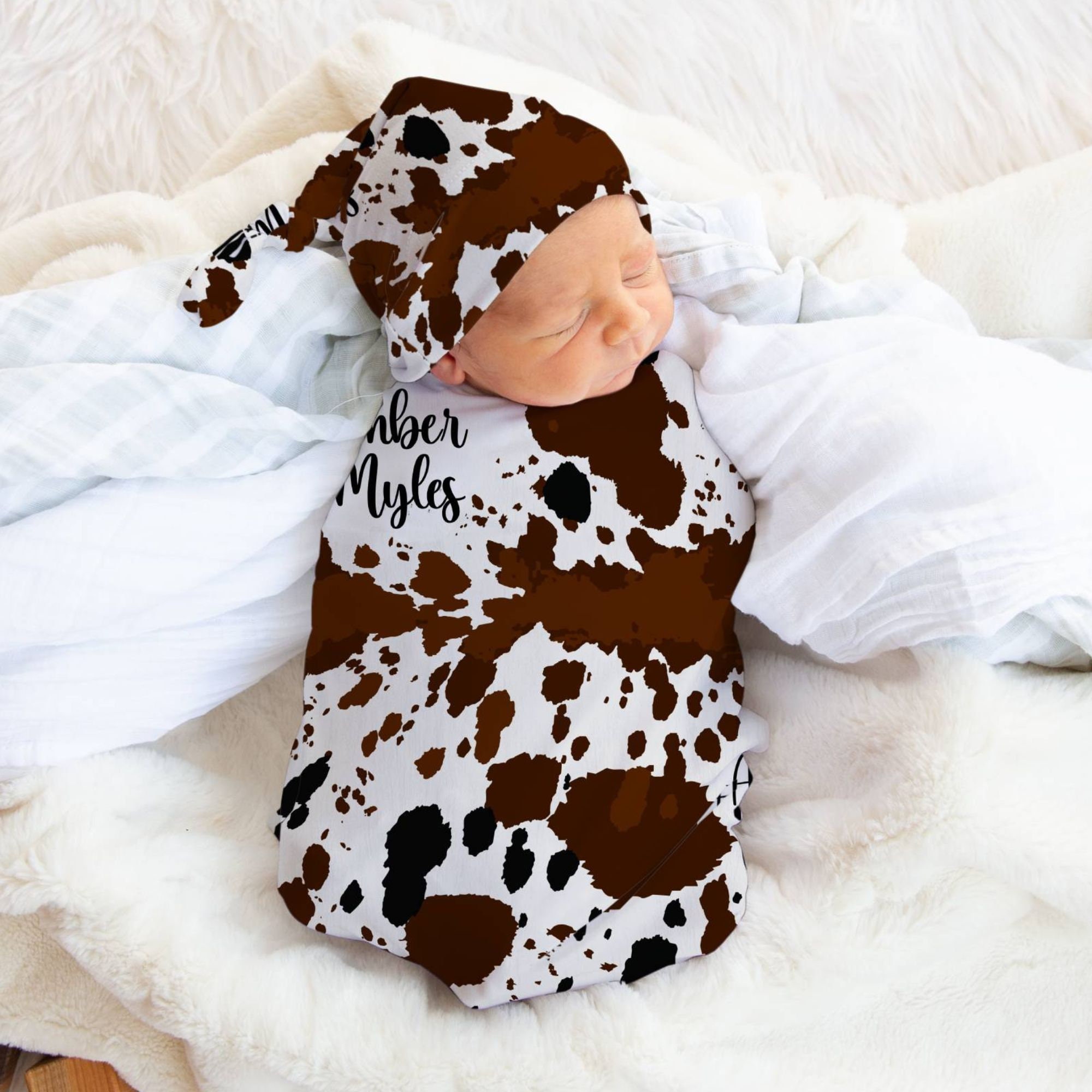 Cow print swaddle sale