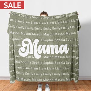 Mama Decke für Mama Personalisierte Decke Muttertagsdecke Geschenk zum Muttertag Geschenk für Mama Decke Mit Kinder Name Oma Geschenk