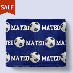 Personalized Soccer Blanket Soccer ball Blanket Gift for Soccer Lover Toddler Birthday Gift For Son Soccer Team Blanket Soccer Player Gift