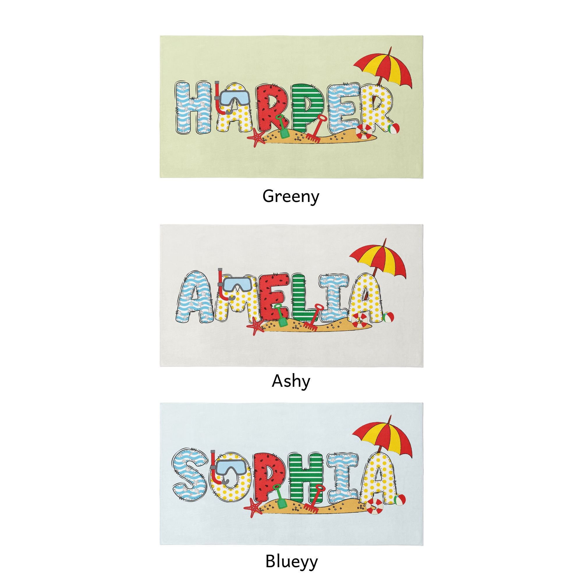 Custom Name Kid Beach Towel Gift Kid Pool Towel Name Birthday Party Favor Girl Beach Towel Boy Name Beach Themed Towel Kid Summer Camp Towel