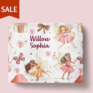 Fairy Name Toddler Blanket Fairy Baby Girl Blanket Fairy Lover Blanket Gift Christmas Toddler Fairy Blanket Birthday Gift Baby Shower Gift