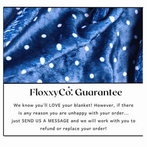 a blue blanket with white dots on it