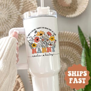 Nanny Tumbler Personalized Nanny Tumbler with Name Gifts for Nanny Gift for Christmas Nanny 40oz Tumbler With Handle Nanny Birthday Gift