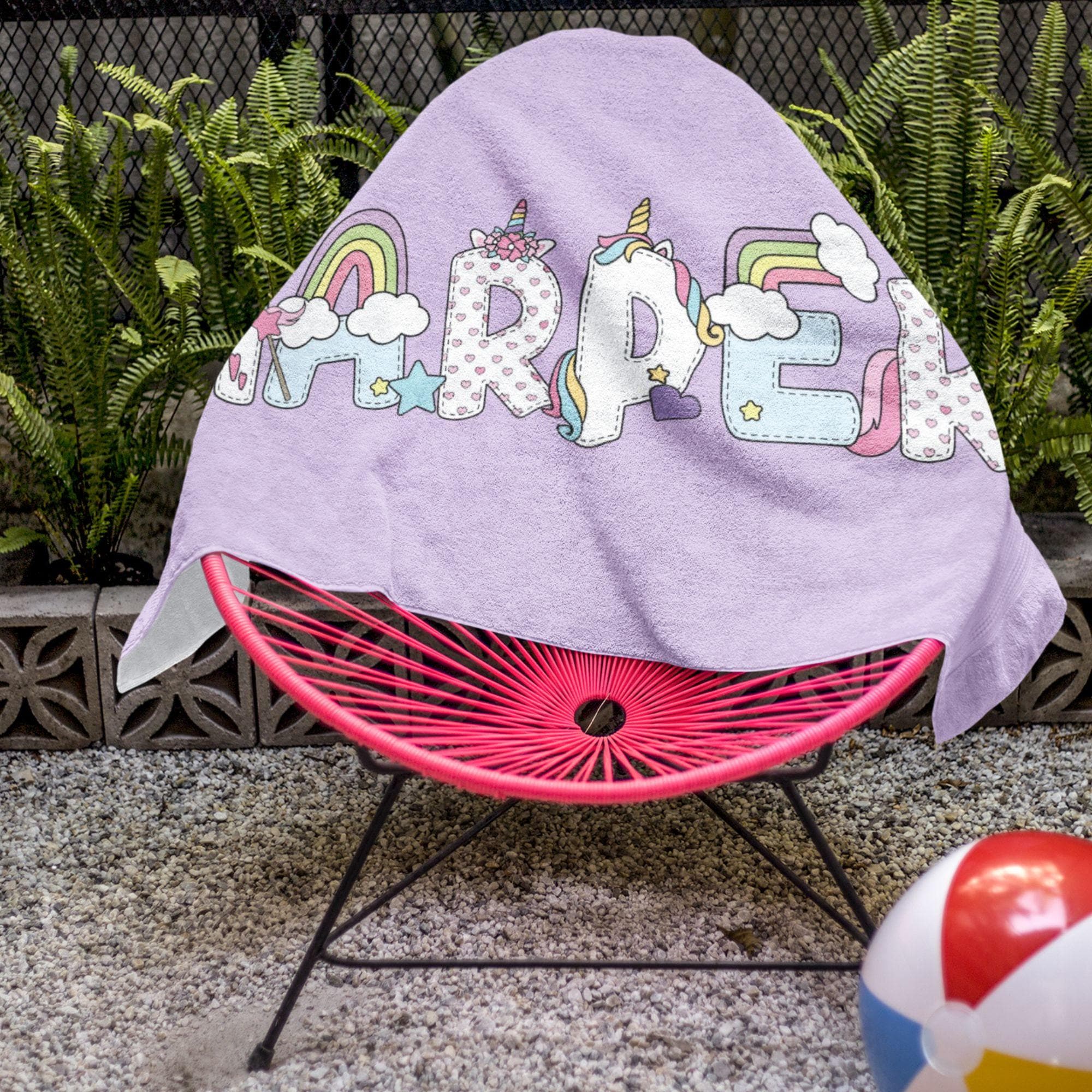 Personalized Unicorn Beach Towel Gift Birthday Party Favor Kid Pool Party Towel Graduation Gift Kid Girl Beach Towel Girl Summer Camp Towel
