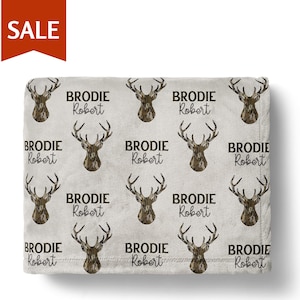 Deer Hunting Boy Baby Blanket Personalized Deer Baby Blanket Deer Baby Shower Gift Newborn Toddler Baby Hunting Gift Baby Deer Swaddle
