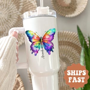 Butterfly Tumbler Personalized 40oz Name Butterfly Tumbler Butterfly Lover Gift  Custom Butterfly Gift for Birthday Butterfly