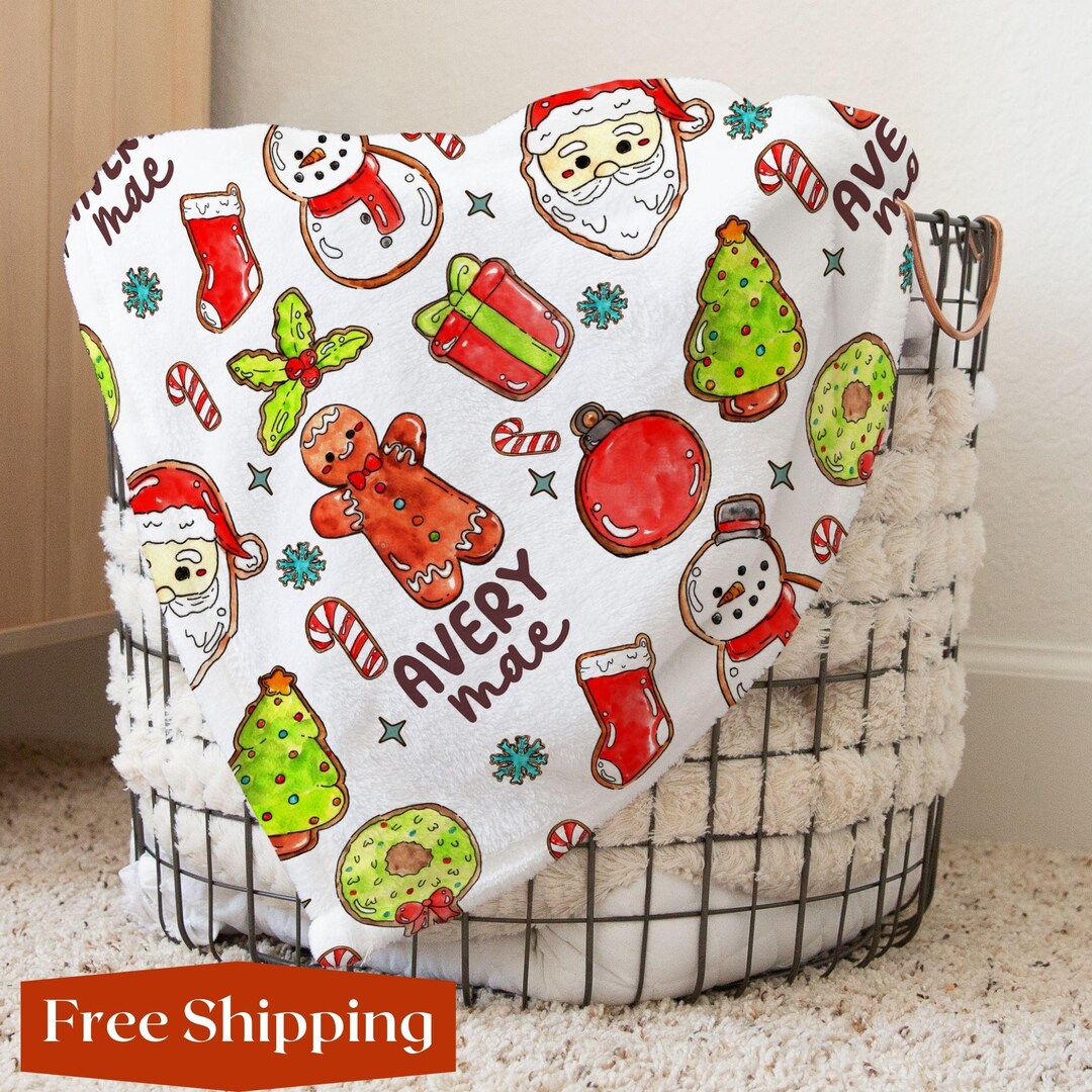 Christmas Blanket Personalized Christmas Cookie Blanket Baby Christmas