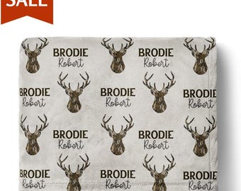 Deer Hunting Boy Baby Blanket Personalized Deer Baby Blanket Deer Baby Shower Gift Newborn Toddler Baby Hunting Gift Baby Deer Swaddle
