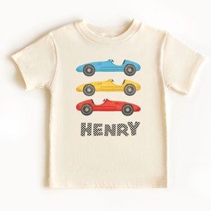 Personalized Race Car Name Toddler Shirt Boy Race Car Kid Birthday Gift Car Lover Kid Shirt Gift for Boy Toddler Racing Shirt Kid Driver Tee