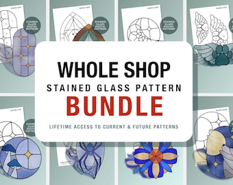 Patrones digitales de vidrieras para toda la tienda Más de 50 patrones Acceso de por vida a patrones actuales y futuros