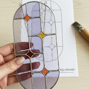 Oval Celestial Stained Glass Digital Pattern Download DIY Stained Glass Art Digital Patten Download Ready to Print