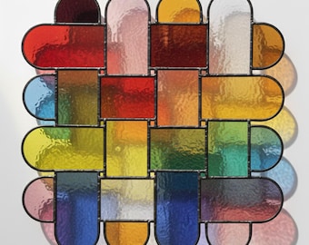 Patrón digital geométrico moderno de vitrales Descarga de patrón digital de arte de vitrales DIY Descarga de patrón digital Listo para imprimir