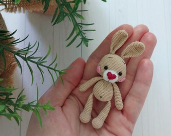 Handmade Crochet Amigurumi Bunny – Miniature Easter Decor