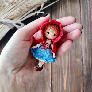 Unique Crochet Miniature Doll - Collectible Amigurumi Figure
