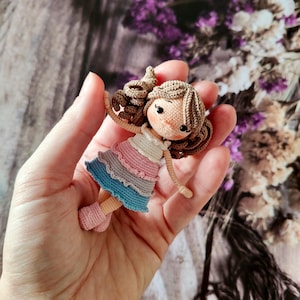 Handmade Crochet Miniature Doll: Collectible Amigurumi Figurine