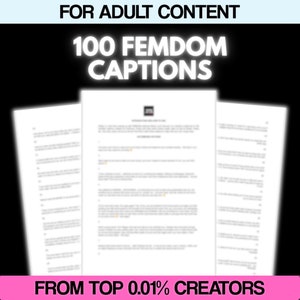 100 Female Domination FEMDOM Captions / post captions for Onlyfans post caption ideas for Onlyfans Reddit picture captions for OnlyFans