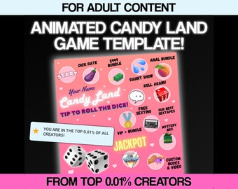 Animated Candy Land Game Template for OnlyFans used by the TOP 0.01% / OF Game / Game Template / Tip Games for OnlyFans