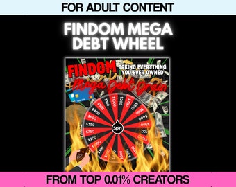 Plantilla de juego FINDOM Mega Debt Wheel Spin para Onlyfans utilizada por el TOP 0.01% / Juego de ruedas / Plantilla de ruedas / Dominación financiera DE