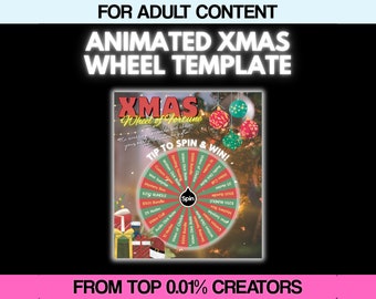 Plantilla animada de juego XMAS Wheel Spin para Onlyfans utilizada por el TOP 0.01% / Juego de ruedas / Plantilla de ruedas / Gira la rueda para OF