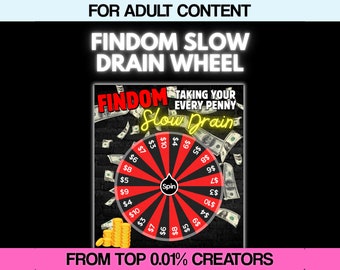 Plantilla de juego FINDOM Slow Drain Wheel Spin para Onlyfans utilizada por el TOP 0.01% / Juego de ruedas / Plantilla de ruedas / Dominación financiera DE