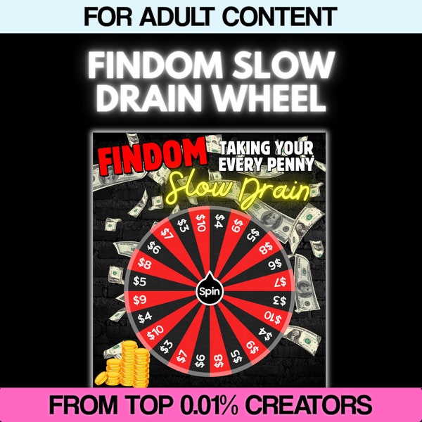 FINDOM Slow Drain Wheel Spin Game Template for OnlyFans used by the TOP 0.01% / Wheel Game / Wheel Template / Financial Domination OF
