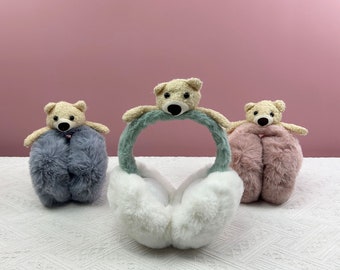 Plush Doll Earmuffs-Creative Earmuffs-Winter Warm Earm Earmuffs-Adult Foldable Earmuffs-Cute Earmuffs-Birthday Gifts-Party Earmuffs