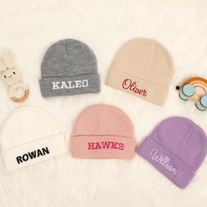 Embroidered Name Baby Hat, Baby Shower Gift, Personalized Newborn Hat Beanie Hat, Birthday Gift, Custom Adult Beanie Hat, Christmas Gift
