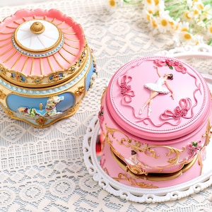 Caja de música personalizada con carrusel y bailarina para niña y niño, caja de música con nombre grabado, regalos de Navidad, recuerdos y cumpleaños.