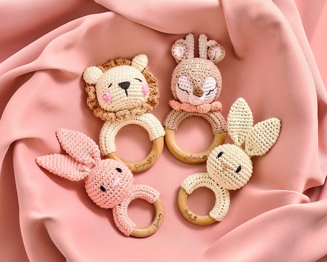 Personalized Baby Rattle, Montessori Toy, Wooden Baby Rattle, Baby ...