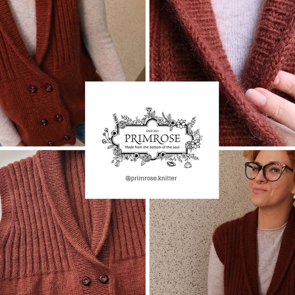 Knitting Pattern Dana Vest - PL, wzór instrukcja przepis pdf wełniana kamizelka Primrose.knitter