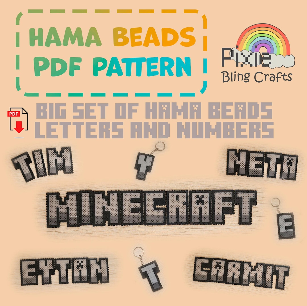 BIG Minecraft Set - Perler Bead Pattern - Instant Digital PDF Download ...