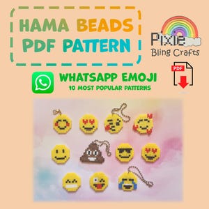 Whatsapp emoji Perler Bead Pattern - Instant Digital PDF Download