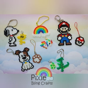 Hama beads characters sets charms for bags, backpacks, clothes