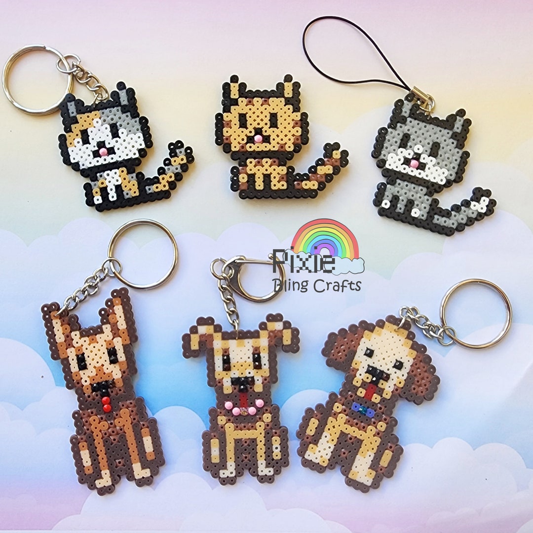 Hama Perler Beads Cat Dogs for Bags Backpacks Clothes Etsy