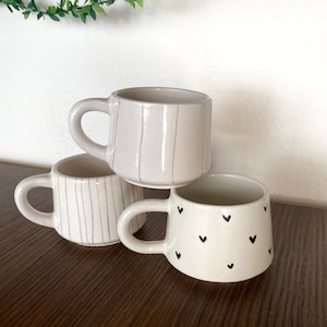 Handmade Ceramic Mugs , Hand-Painted Mug , Custom Ceramic Mug , Custom Gift , Coffee Mug for Coffee Lovers , Minimalist Mug
