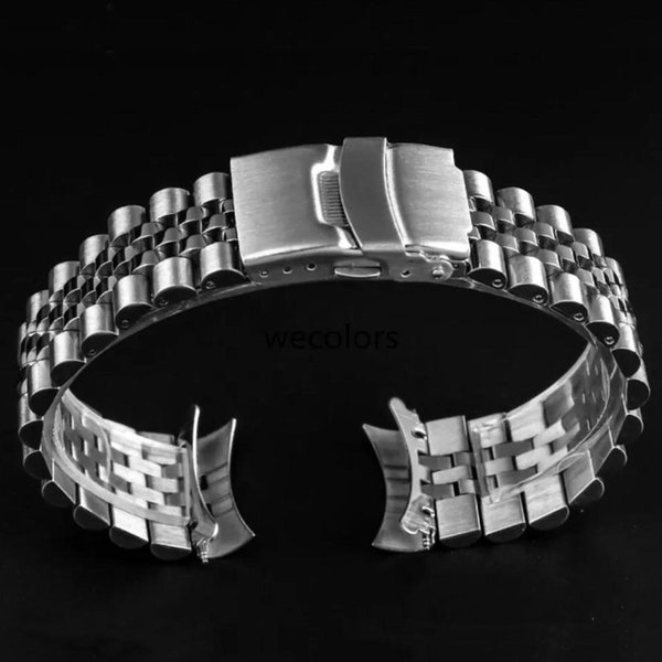 20mm / 22mm jubilee strap bracelet for SEIKO watch cases with curved lug ends