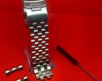 セイコー ステンレススチール製腕時計バンド：タートルスタイル、20mm
