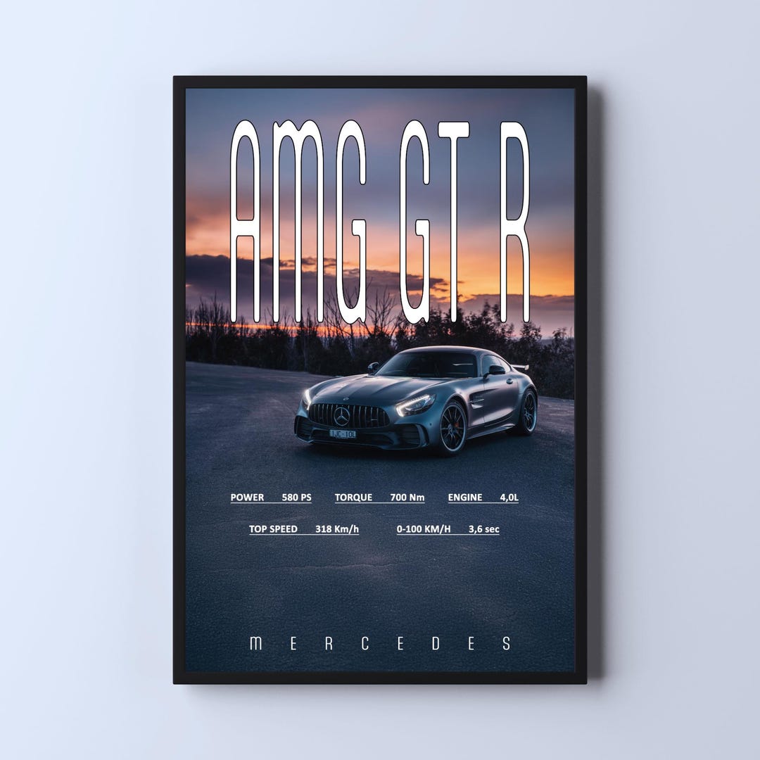 Amg Rapper Poster Mercedes AMG GT R Poster – Digital Car Download | Supercar Wall Art ...