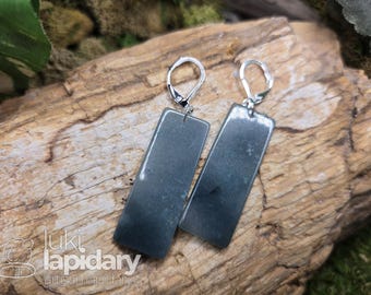 Princesa Jadeite Earrings >> Translucent Jadeite with Pyrite >> Guatemalan Jadeite Jade >> .925 Sterling Silver >> Natural Jadeite Jade