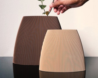 NARA | Eco-vriendelijke vaas voor een modern, minimalistisch huis | Japandi en Scandinavische Hygge Room Decor | 3D-geprinte decoratie voor gedroogde planten