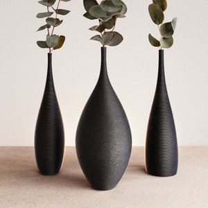 Vazen Set van 3 voor gedroogde planten | Milieuvriendelijke 3D-geprinte kamerdecoraties voor een minimalistisch huis | Hygge, Scandinavische, Japandi Decorvaas